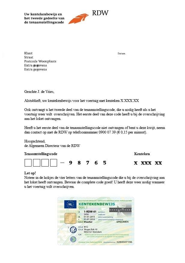 rivaal Mordrin Arena Kentekenbewijs deel 3 of overschrijvingsbewijs kwijt | Alpina.nl